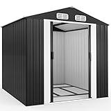 Abri de jardin métal XXL anthracite 5m² fondation 257x205x177,5cm