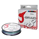 Daiwa J-Braid 8 Braid 300m Multicolore - Ligne de pêche