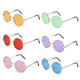 MIVAIUN 6 Paires Lunettes de Soleil Rondes Hippie Lunettes