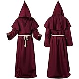NXPZ Déguisement Moine, Costume Médiéval Homme, Robe