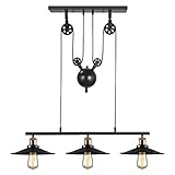 iDEGU 3 Lampes Lustre Industrielle Suspension Luminaire