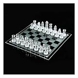 NUODWELL Jeu d'échecs en verre dépoli et poli avec