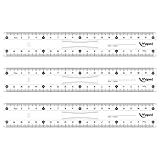 MAPED Lot de 3 Règles plate Double Décimètre Essentials