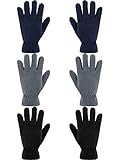 3 Paires Gants en Molleton Enfants Gants d'Hiver Doux