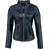 URBAN 5884 Veste Cuir Femme, Veste en Cuir d'Agneau