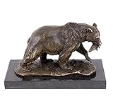 Kunst & Ambiente - Ours Grizzly avec Saumon - Sculpture