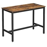 VASAGLE Table Haute de Bar, Table à Manger, Cadre en