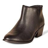 Amazon Essentials Bottines Femme, Noir Faux Cuir, 41