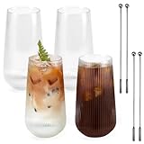 Kleemeiero 4PCS Tasses à Expresso Verres à Thé Ondulés