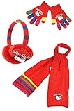 Cache oreilles + écharpe + gants multicouleur fille