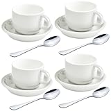 homEdge Lot de 4 tasses à expresso et soucoupes de