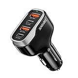 SUNDAREE Chargeur Voiture USB C,4 Port 60W 12V-24V