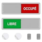 GlasFlength Panneaux de Porte LIBRE/OCCUPÉ avec 4 Adhésives