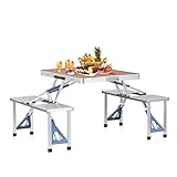 Best Goods Alu table de camping pliante avec chaises，table