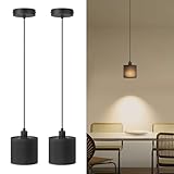 Klighten 2Pcs Suspension Luminaire E14, Réglable en