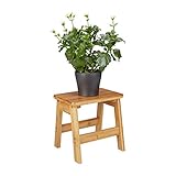 Relaxdays Tabouret repose-pieds bambou RUSTICO table