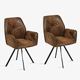 MEUBLE COSY Lot de 2 Chaises Salle à Manger Pivotant