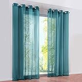 SIMPVALE 2 Panneaux Rideaux Voilages à œillets Semi-Transparents