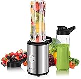 Blender smoothie, mixeur blender socle avec 2 bouteilles