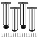 Liuliushun 4 Pcs 15cm Pied de Meuble Reglable 0-10mm,