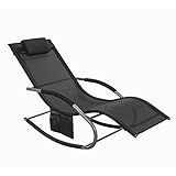 SoBuy® OGS28-Sch Fauteuil à Bascule en Métal Chaise