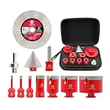 FOCSTOL Foret Diamant Carrelage Kit - 11 pièces (6/6/8/25/35/50/68mm+10mm
