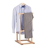 Relaxdays Valet de chambre en bois de noyer porte-vêtements