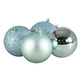 Lot de 4 Grandes Boules de Noël incassables Bleu Glacier