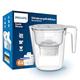 Philips Water Carafe filtrante avec 6 cartouches de