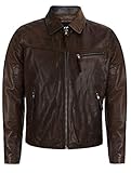 Veste Harrington Pour Homme en Cuir de Vachette Marron