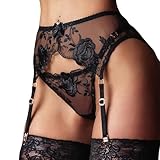 Porte-Jarretelles Sexy Dentelle Femme 4 Pinces Réglables