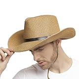 TCNGKIJIUK Homme Chapeau de Paille Chapeau de Soleil