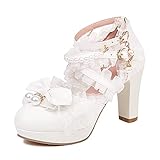 Kawii Chaussures Mary Janes à talons hauts avec nœud