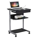 Yaheetech Bureau d'Ordinateur Portable Roulant Table