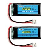 AMZZN 2 pièces 7,4V 2S 400mAh 30C Li po Batterie avec