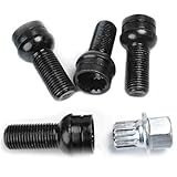 4 Boulons de Roue Antivol en Acier avec Écrous de Roue,