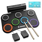 Donner Batterie Électronique 7 Pads, 40 Leçons de Batterie,