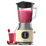 Cecotec Blender Mixeur RetroTwist Yellow. Puissance