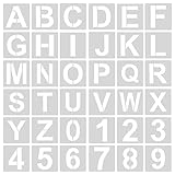 AIEX 36 Pièces Pochoirs Lettres et Chiffres 5 cm Réutilisables