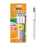 BIC 4 Couleurs Shine Stylos-Bille Rétractables Pointe