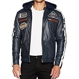 URBAN 5884 Motorradjacke Herren mit Protektoren, Lammlederjacke,