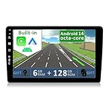 YUNTX Android 14 [6GB+128GB] 2 Din Autoradio pour Audi