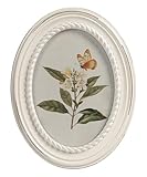 Afuly Cadre Photo Ovale Vintage 13x18 Blanc Bois Cadre