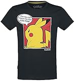Pokemon Pika Pop Homme T-Shirt Manches Courtes Noir