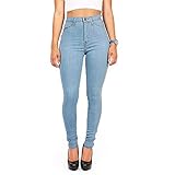 Betory Pantalon High Rise Skinny Jeans Femme Denim