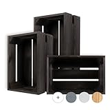 Creative Deco Caisse en bois noire 30 x 20 x 15 cm