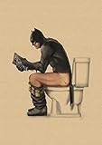 Marvel Super-Héros Batman Toilette Affiche Drôle Mur