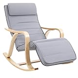 SONGMICS Fauteuil à bascule en bois de bouleau, Chaise