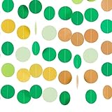 Guirlande en Papier Verte Dorée, 5Pcs 10m Guirlandes