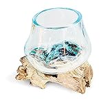 Beau vase en verre de 11 cm de diamètre finement soufflé